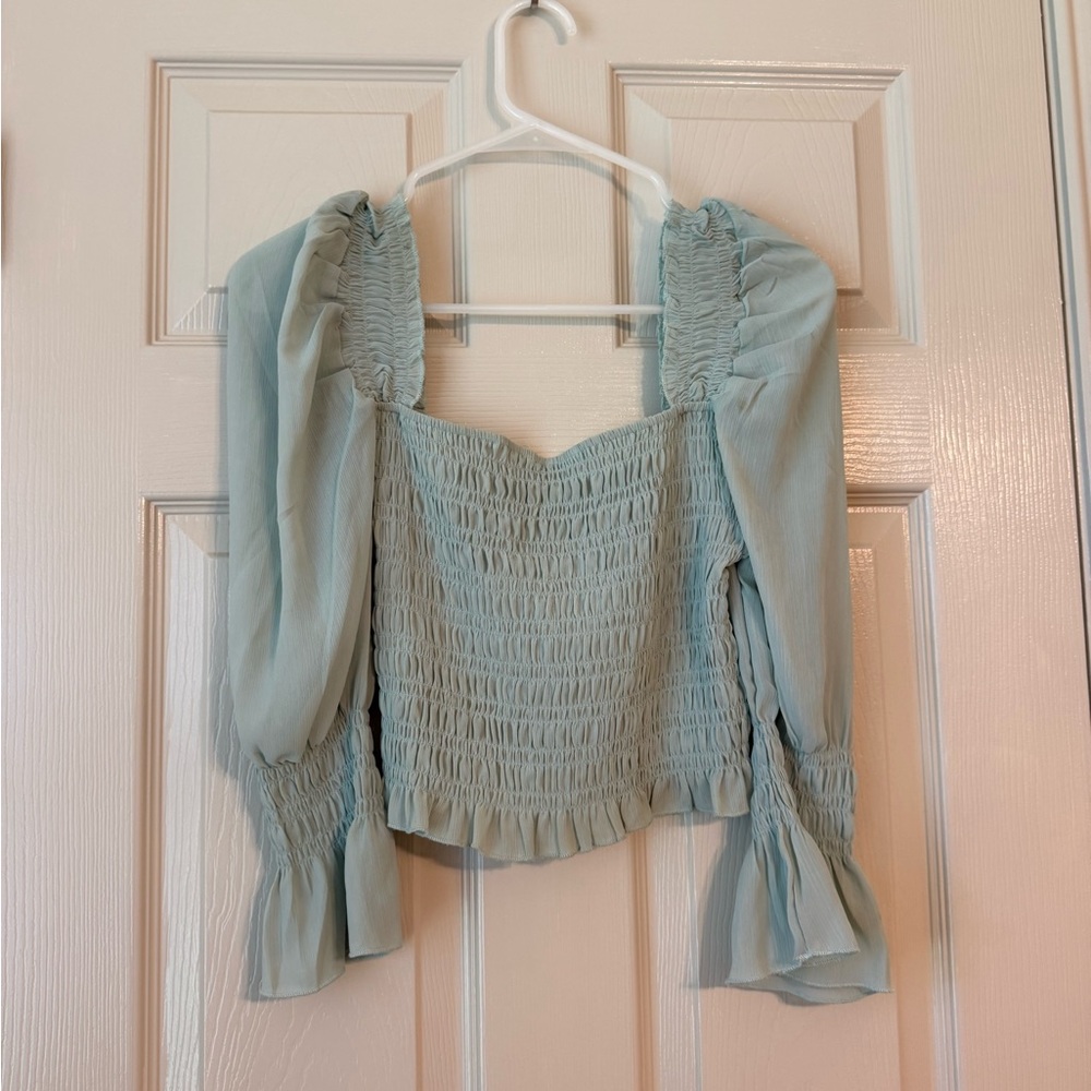 Sea Green Ribbed Top